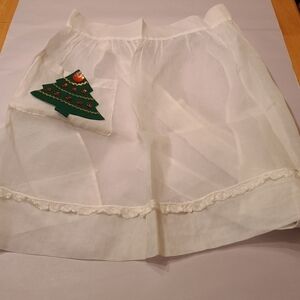 Vintage Sheer Hostess Apron With Interchangeable Holiday Appliques